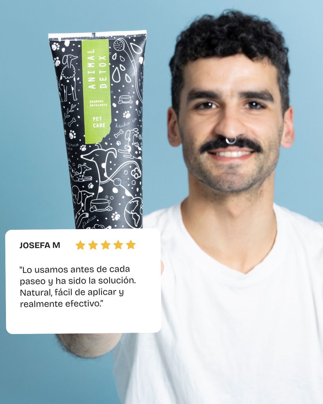 Shampoo repelente natural para perros con neem y aceites esenciales